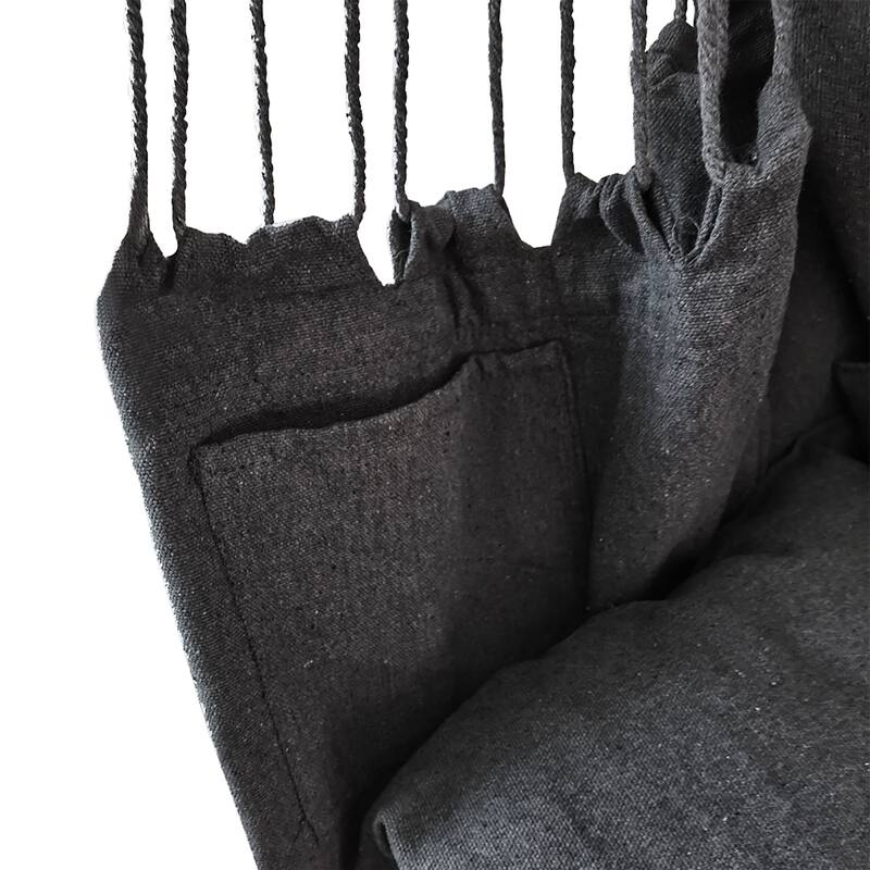 ALEKO Patio Hanging Rope Swing Hammock Chair Side Pocket Supports up to 440 lbs