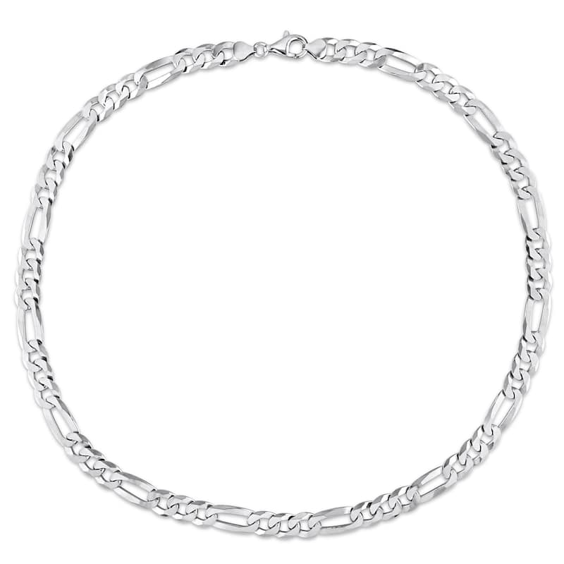 Miadora Sterling Silver Figaro Flat Necklace