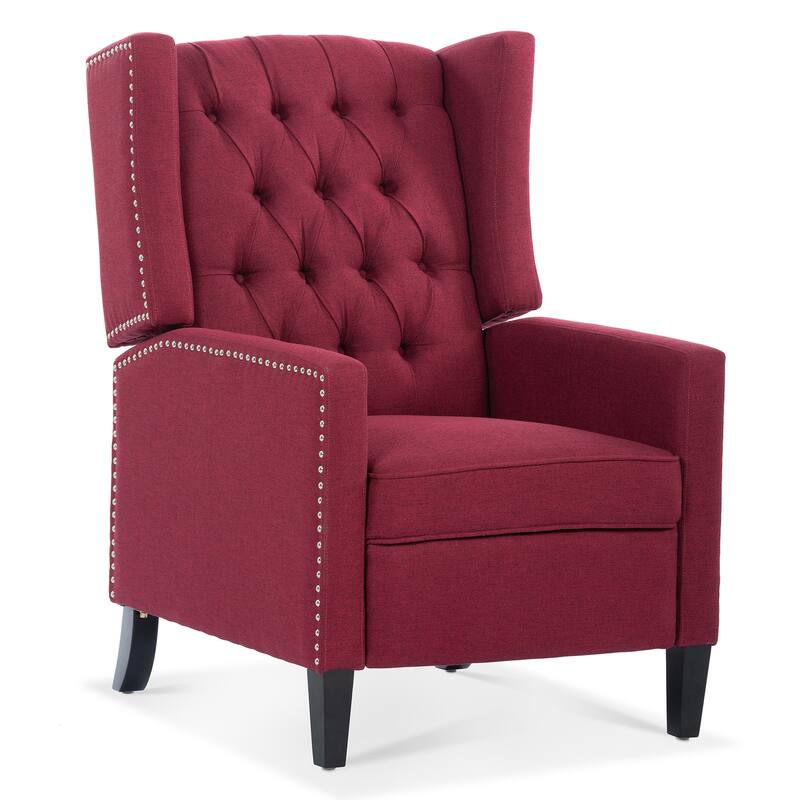 Christopher Knight Home Upholstered Wing Back Push Recliner Chair