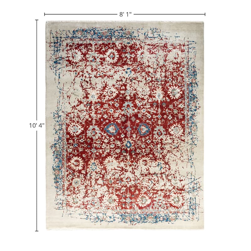 Ikat One-of-a-Kind Hand-Knotted Area Rug - Beige, 8' 1" x 10' 4" - 8' 1" x 10' 4"
