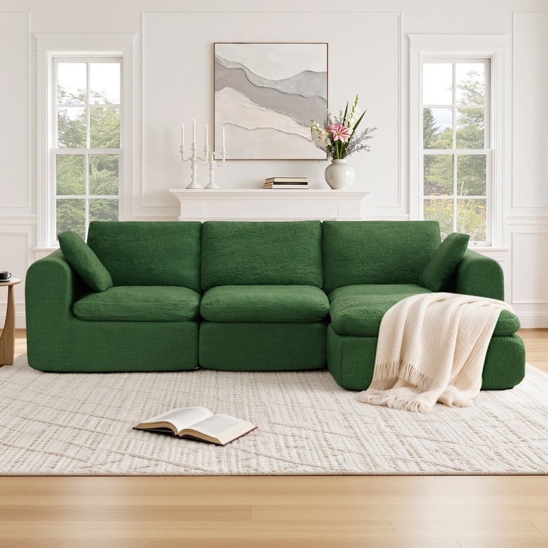 Spruce & Spring Compressed Modular Sectional Boneless Sofa for Living Room