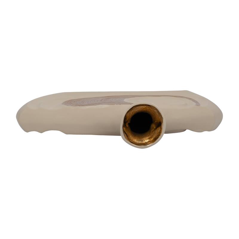 Sagebrook Home Metal Gold/Nude Rectangle Embossed Swirl Vase