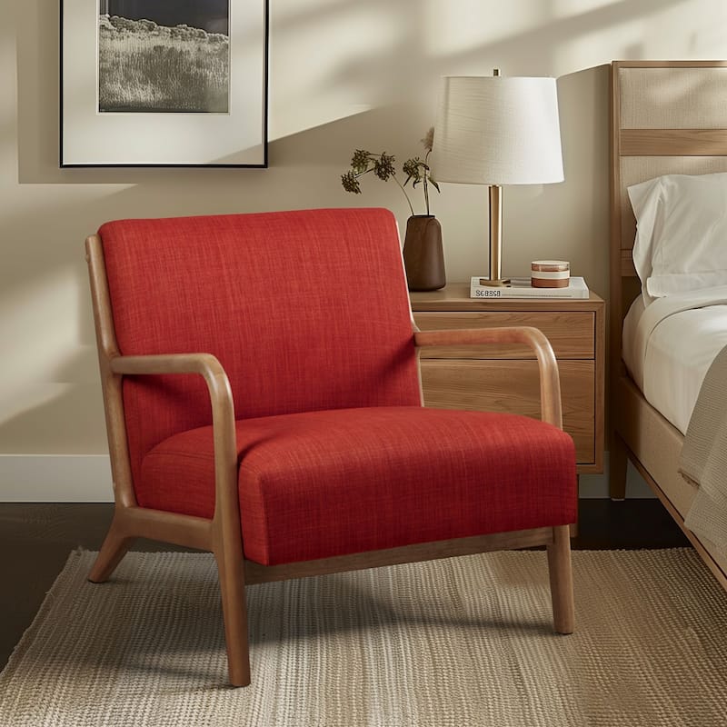 INK IVY Novak Mid Century Modern Accent Armchair - Single - Spice