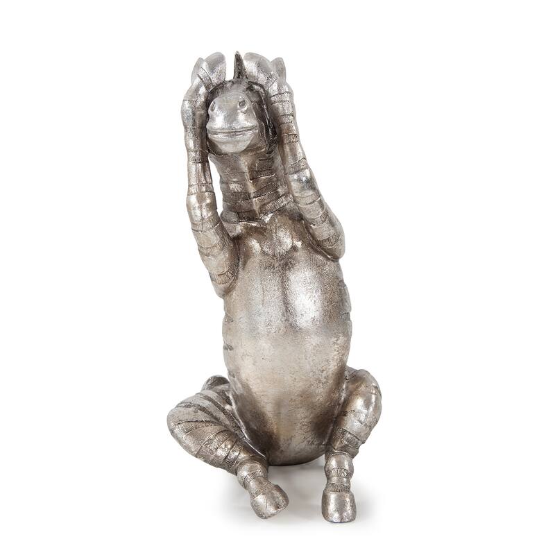 Allan Andrews See No Evil, Speak No Evil, Hear No Evil Silver Zebra Sculpture - 9"H