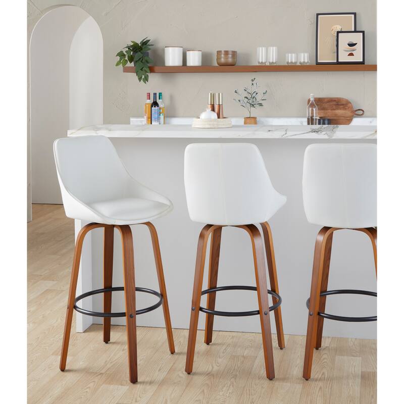 Carson Carrington Alba 30" Fixed-Height Bar Stool with Bent Wood Legs & Round Footrest (Set of 2)