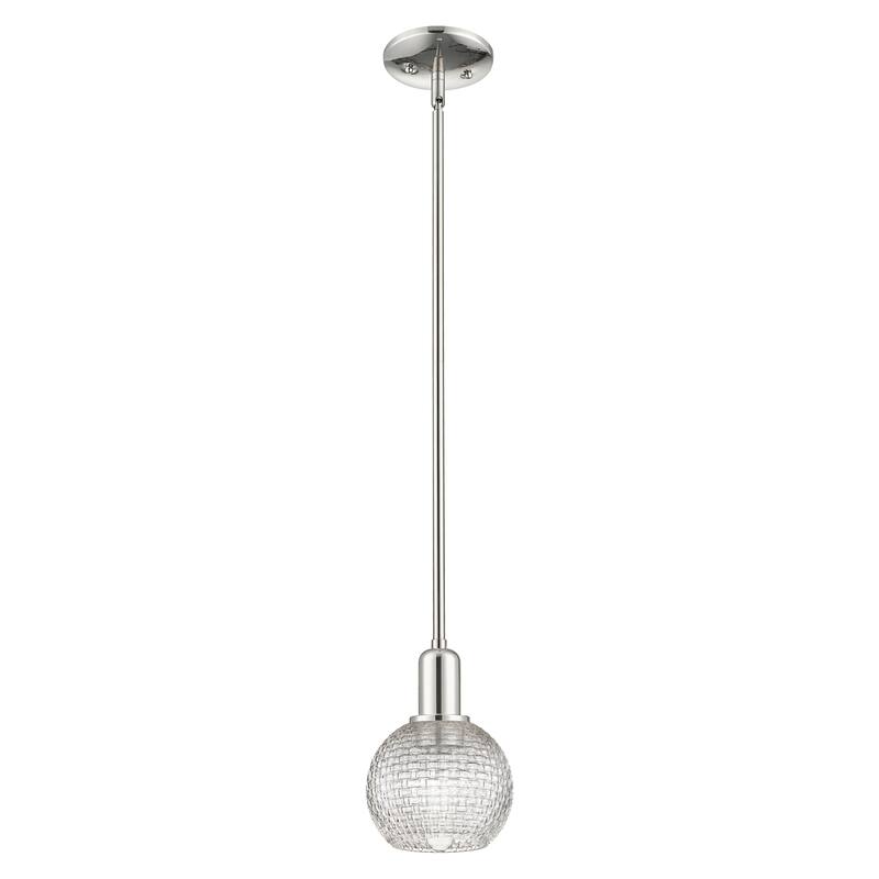 Innovations Lighting Endless Possibilities Arcadia - Athens - 1 Light 6" Basketweave Stem Hung Mini Pendant - Polished Nickel