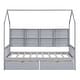 preview thumbnail 5 of 22, Wooden Twin Size House Bed with 2 Drawers,Kids Bed with Storage Shelf, Gray