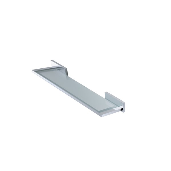 WS Bath Collections Carmel 2670 23" Modern Frosted Glass Wall Mounted Bathroom Shelf - Polished Chrome