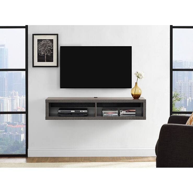 Wall Mounted TV Console Entertainment Center Wall Decor Shelve Storage - 48" - Skyline Walnut