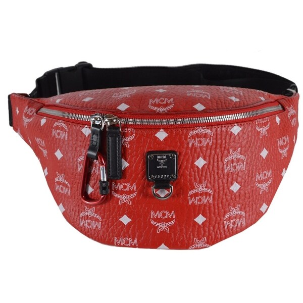 mcm red fanny pack