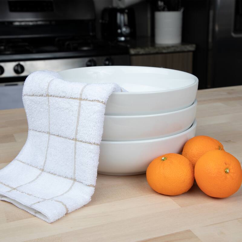 Cooks Cotton Windowpane Dishcloths - 12 Pack - 12x12