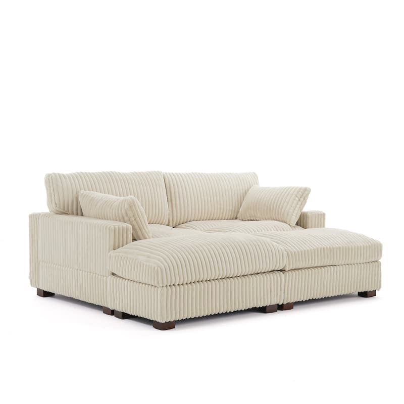 Oversized U-shaped Plush Modular Sectional Sofa Set