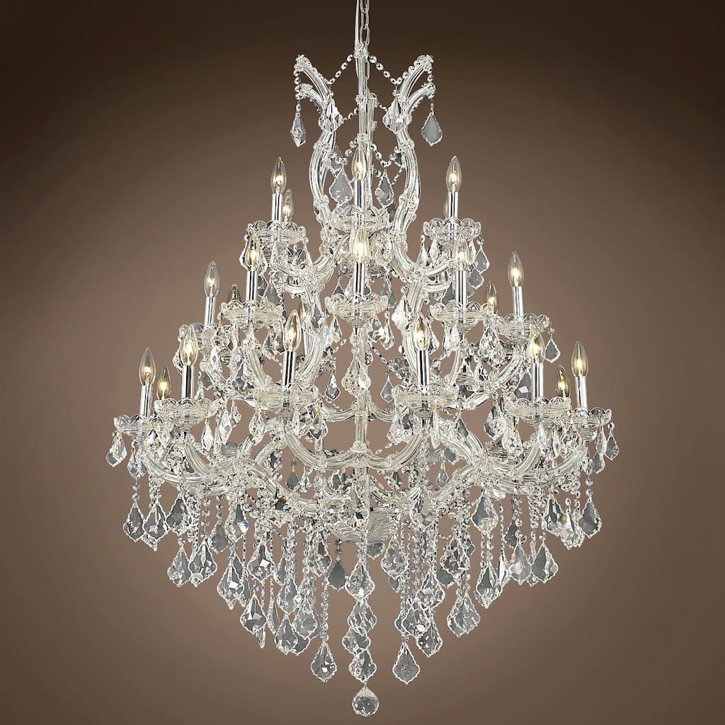 Maria Theresa 28 Light 38" Chrome Chandelier With European Crystals - 52.00