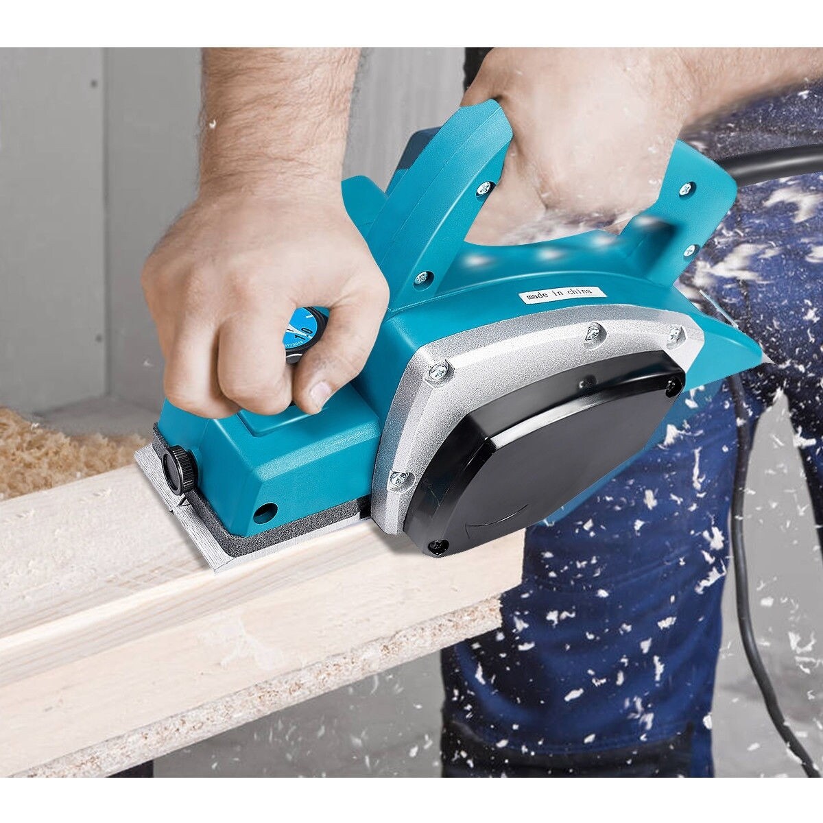 Gopus Powerful Electric Wood Planer Door Plane Hand Held Woodworking Surface New