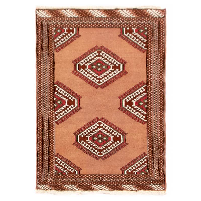 ECARPETGALLERY Hand-knotted Baluch Tan Wool Rug - 3'3 x 4'7 - Tan - 3'3 x 4'7