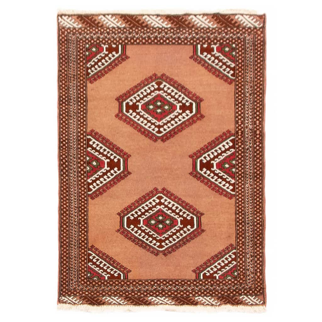 ECARPETGALLERY Hand-knotted Baluch Tan Wool Rug - 3'3 x 4'7