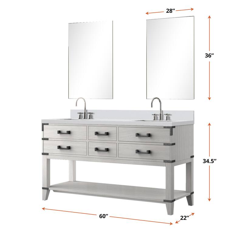 Norwalk Bath Vanity with Cultured Marble Top, Sink, Mirror and Faucet