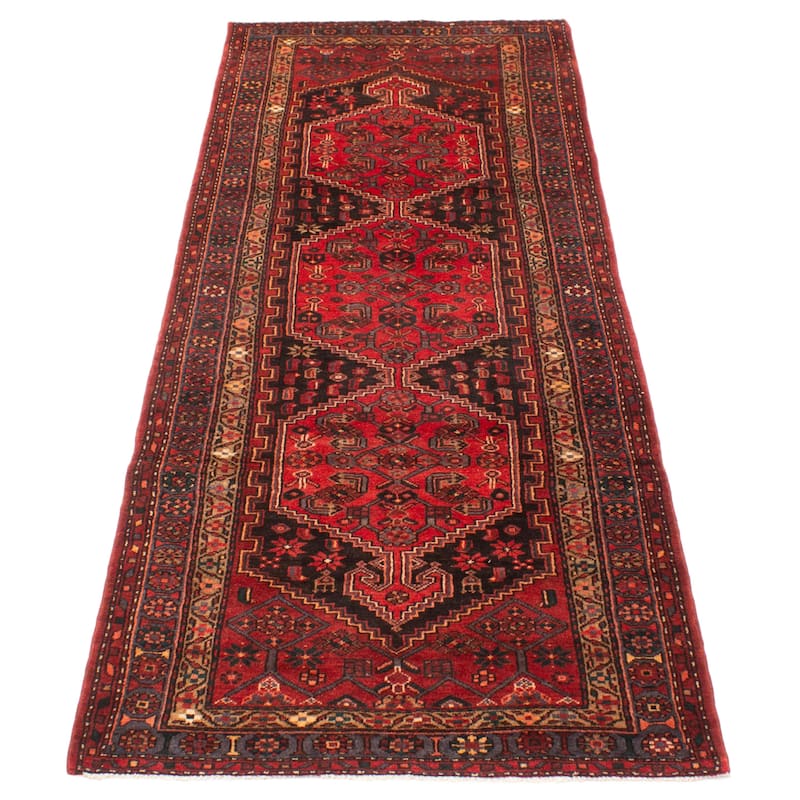 ECARPETGALLERY Hand-knotted Andelz Red Wool Rug - 3'9 x 9'10