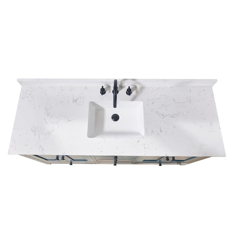 Altair Trento Bathroom Vanity Countertop in Aosta White Finish Without Vanity