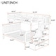 preview thumbnail 8 of 9, Lodge Design Twin Over Full Wood Bunk Bed with Guard Rail,Maximized Storage Space,Four-Step Set Of Stairs