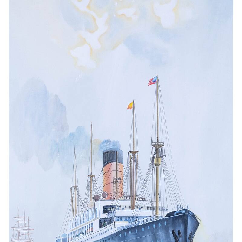 The Cunard Liner Carpathia Outward Bound from Liverpool in the Moonlight