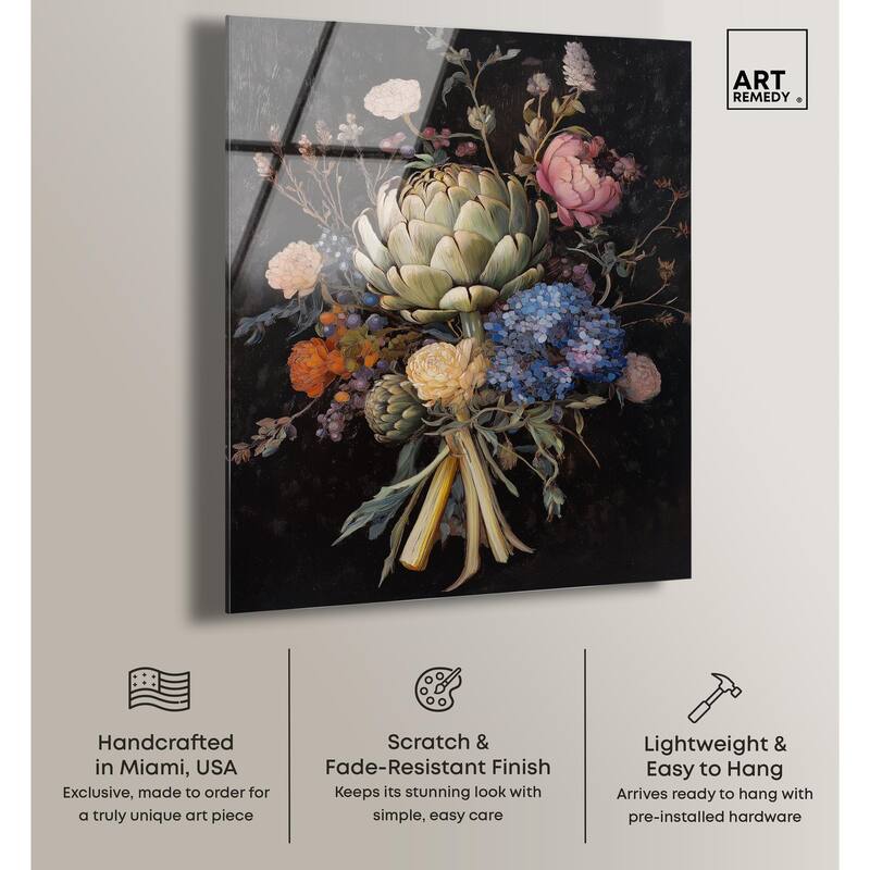 Moody Artichoke II Acrylic by Art Remedy, Ready to Hang