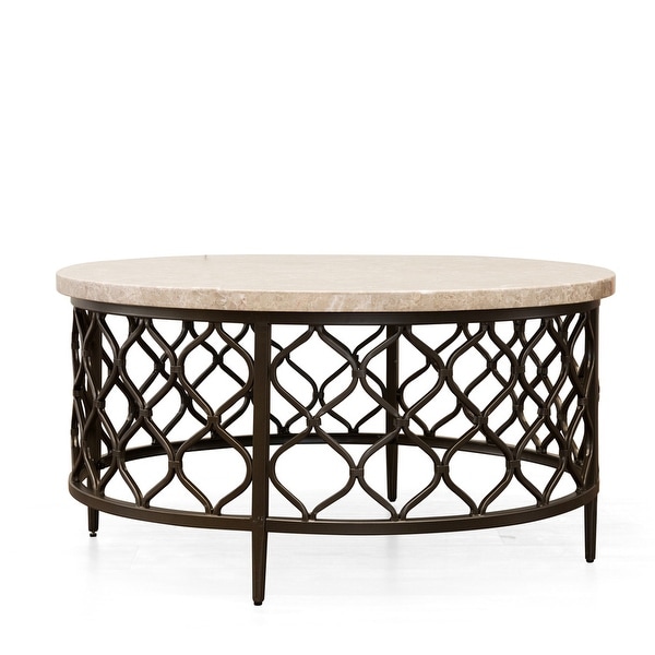 Rockvale stone top round end table clearance by greyson living