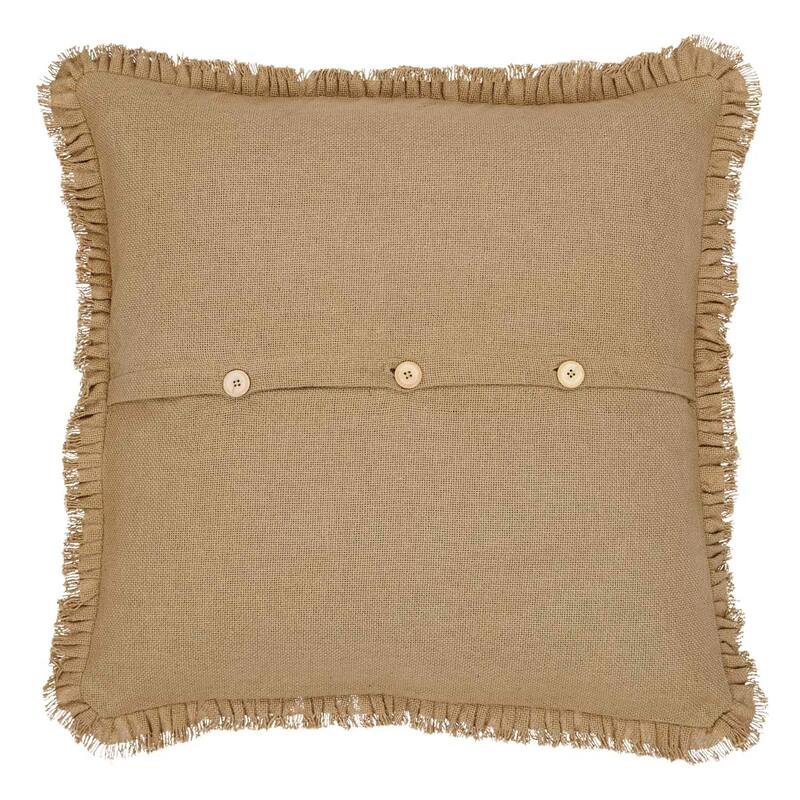 Burlap Euro Sham with Fringed Ruffle
