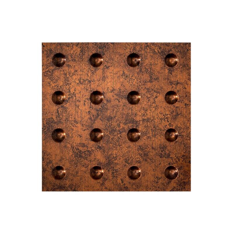 FASÄDE Dome Decorative Vinyl 2ft x 2ft Lay in Ceiling Panel in Moonstone Copper (5 Pack) - 12in x 12in Sample - Moonstone Copper