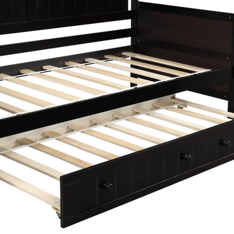 Twin Wooden Daybed with Trundle Bed