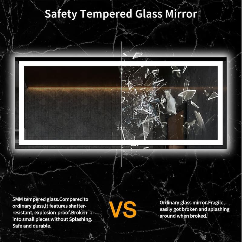 60x28 Inch Frameless LED Bathroom Mirror,Smart Mirror