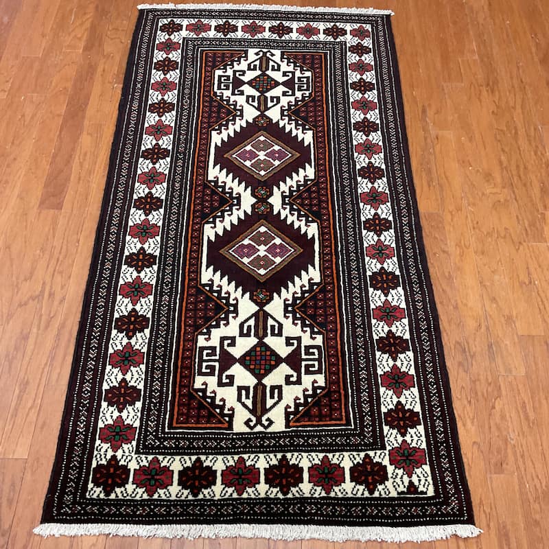 HERAT ORIENTAL Handmade Balouchi Wool Rug - 3'8" x 6'5"