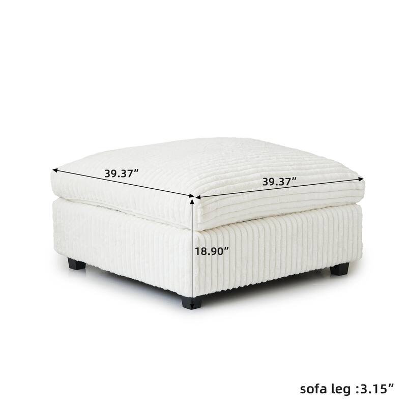 39.37'' Oversized Down Filled Overstuffed Upholstered Ottoman