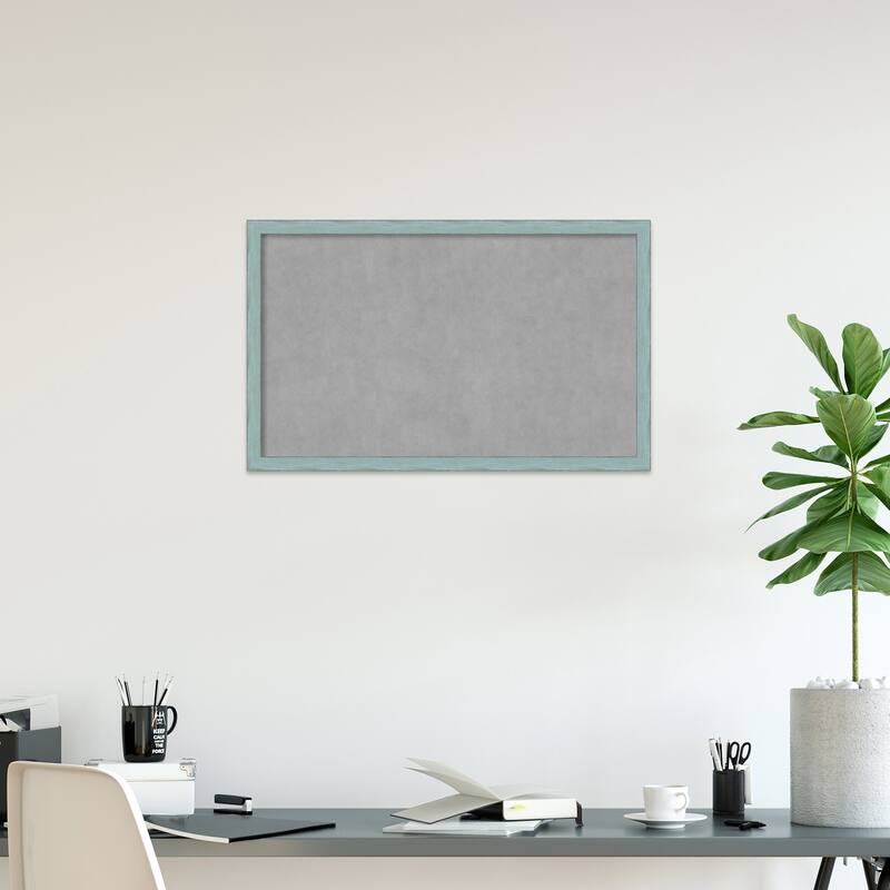 Framed Magnetic Board, Sky Blue Rustic