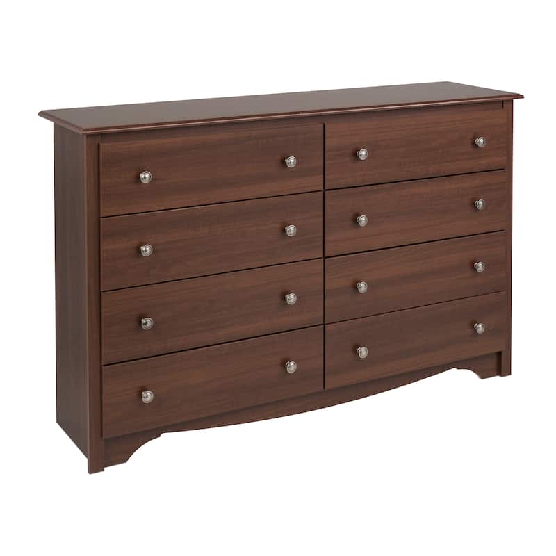 Prepac Sonoma 8 Drawer Double Dresser for Bedroom, Wide Chest of Drawers, Traditional Bedroom Furniture
