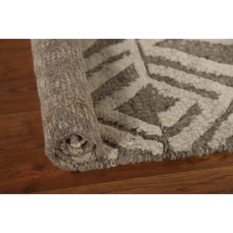 Geometric Moroccan Indian Accent Rug Handmade Trellis Wool Carpet - 2'0"x 3'0"