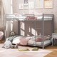 preview thumbnail 4 of 18, Gymax Twin Over Twin Low Metal Bunk Bed with Ladder Guardrails for