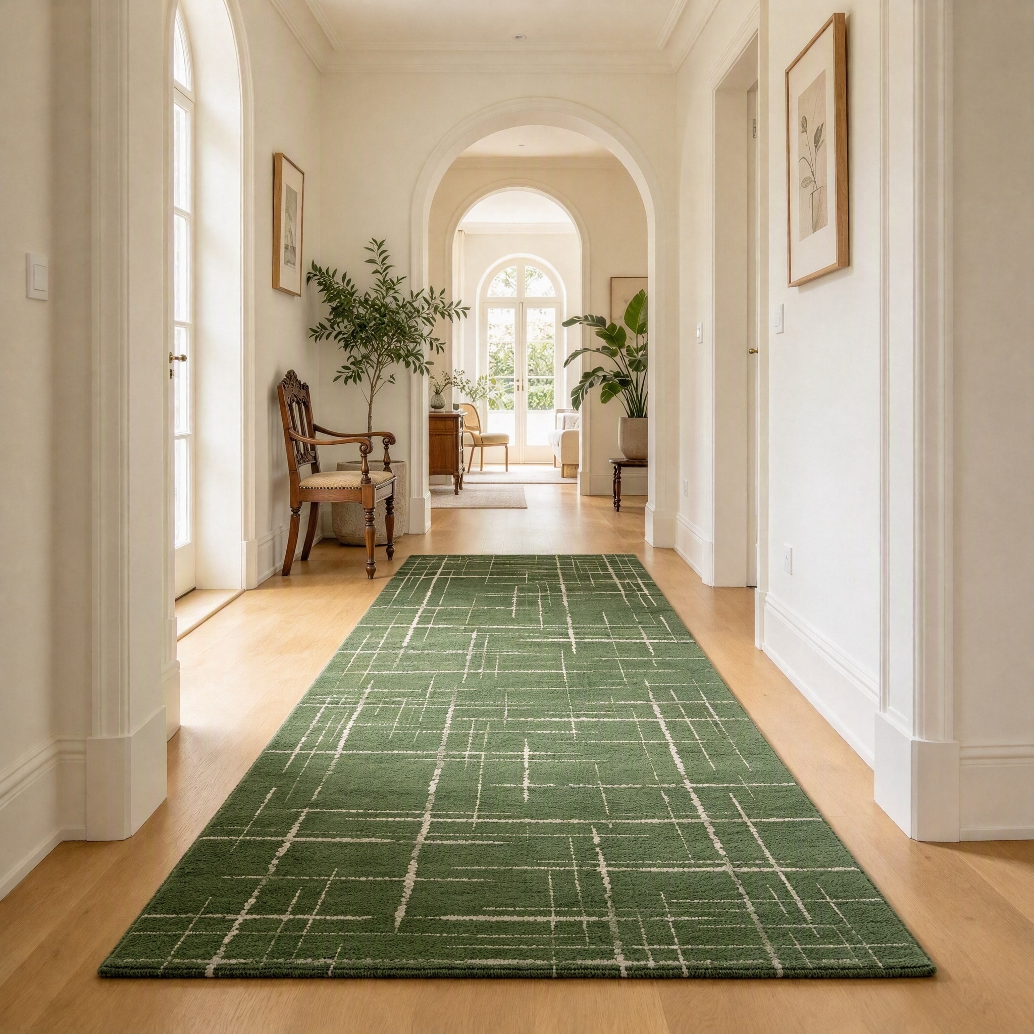 Modern Washable Abstract Runner Rug