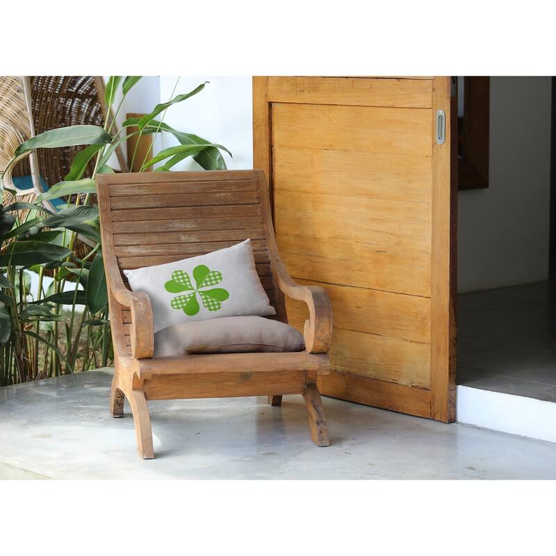 Checkered Clover Indoor/Outdoor Throw Pillow