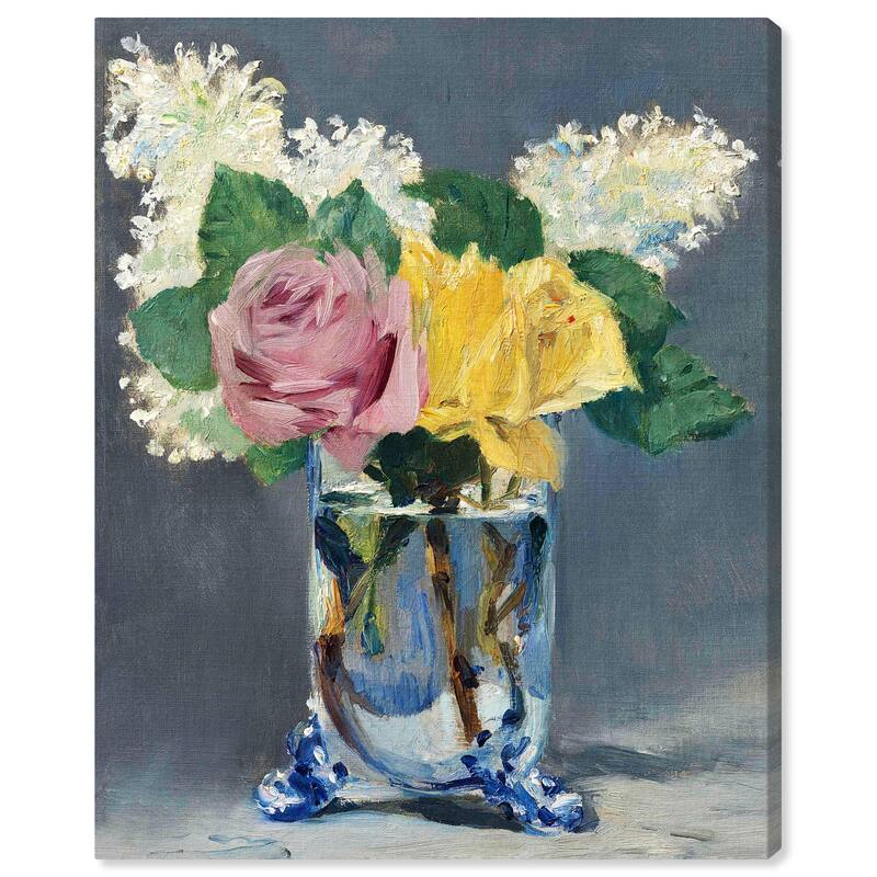 Wynwood Studio Floral and Botanical Edouard Manet - Lilacs and Roses Yellow and Traditional Wall Art Canvas Print