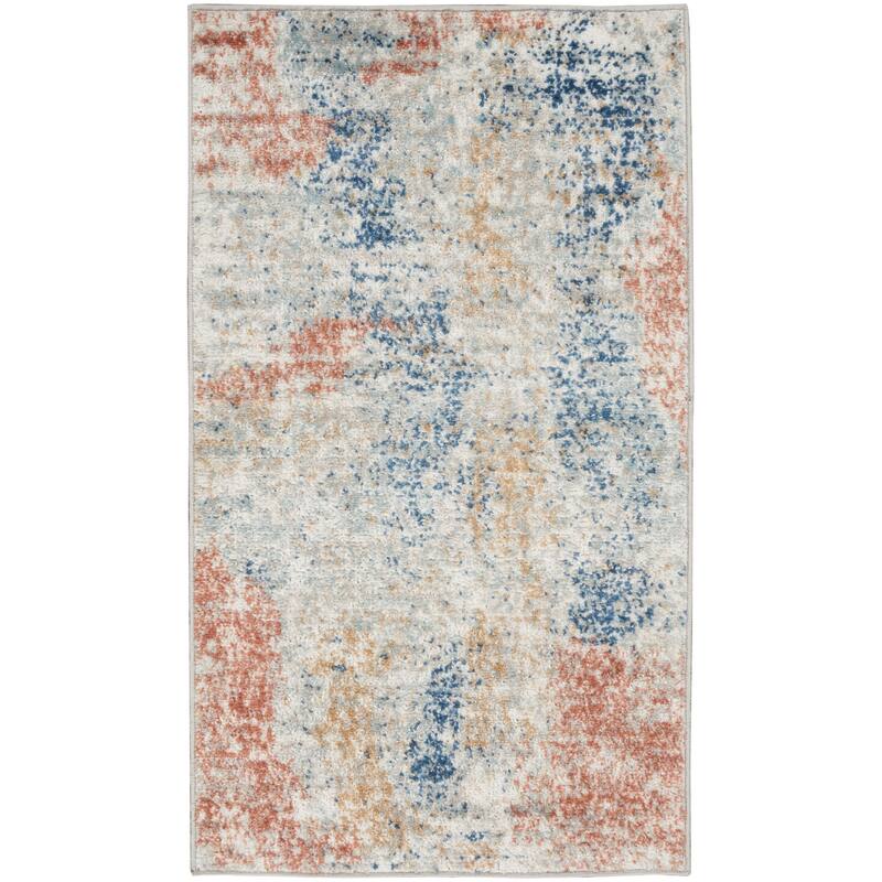 Nourison Concerto Abstract Distressed Ivory Multicolor Area Rug