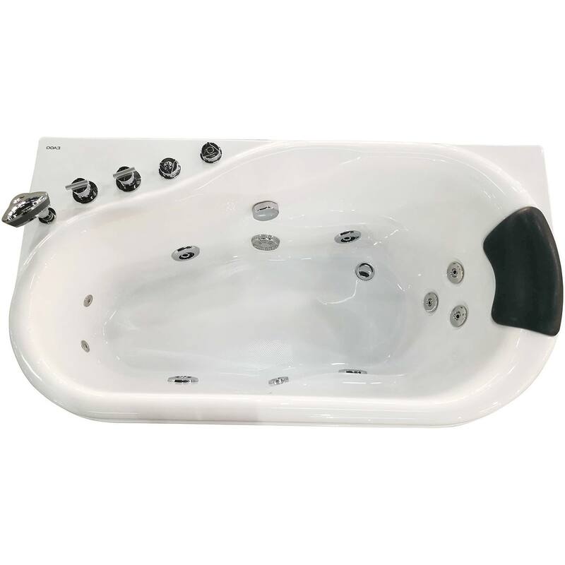 Eago 57-1/8" Acrylic Whirlpool Bathtub for Alcove Installations with