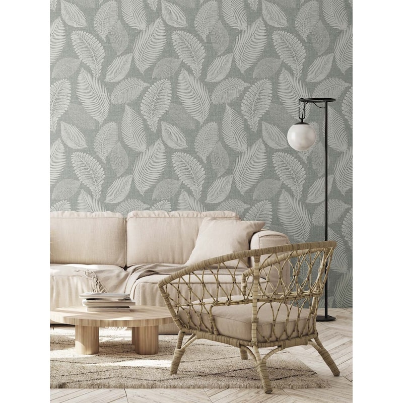 Seabrook Designs Tossed Leaves Nonwoven Unpasted Wallpaper