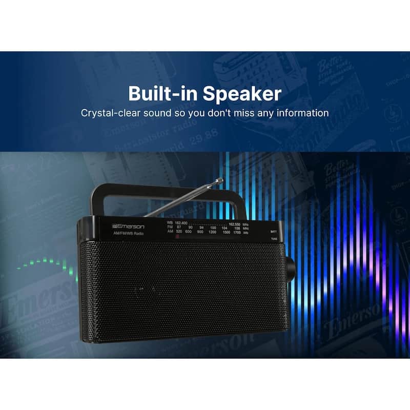 Emerson AM/FM/WB Radio with Telescopic Antenna