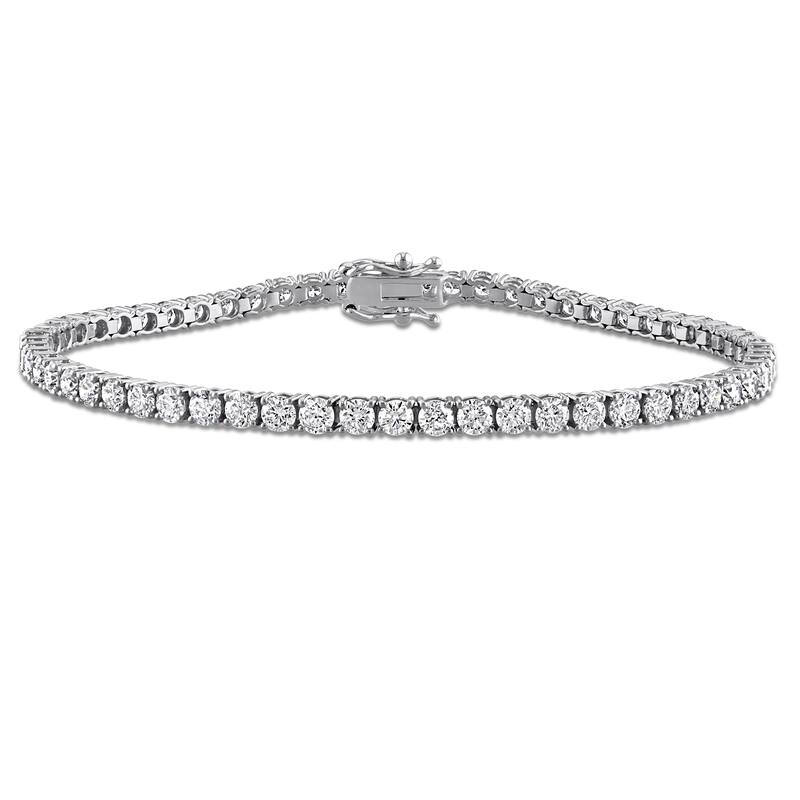 Miadora 14k White Gold Diamond Tennis Bracelet 1 1/3 to 6 1/10ct TDW - 4.57 Carats