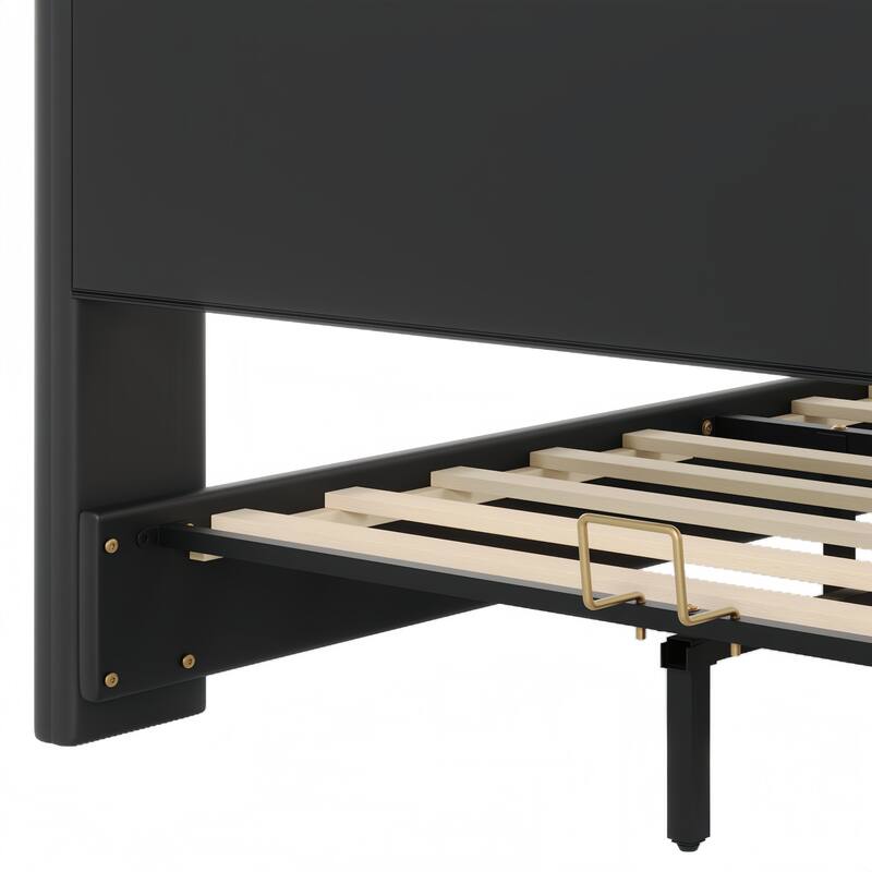 Modern Upholstered Bed Frame with Head board and Footboard