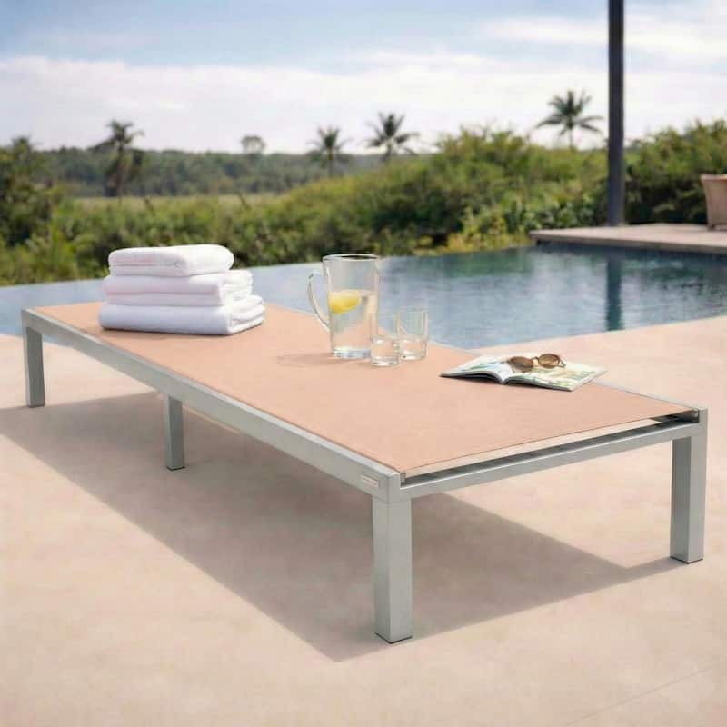 Marlin Aluminum Beach Pool Reclining Lounge Chair with Sling Mesh Fabric and Powder-Coated Frame