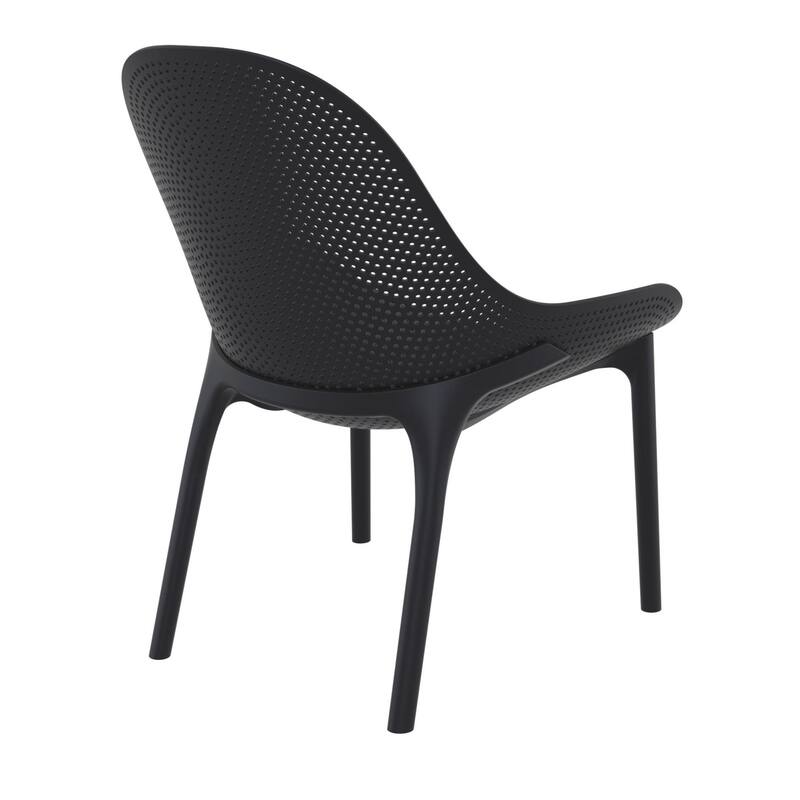 Commercial Grade Outdoor Patio Chair - Black - 32.75"