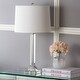 SAFAVIEH Lighting 27-inch Tyrone Cream Shade Crystal Column Table Lamp ...