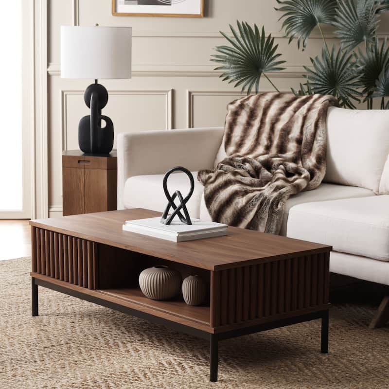 SAFAVIEH Lylia 2-Door Storage Coffee Table - 43.7 in. W x 21.5 in. D x 15.4 in. H